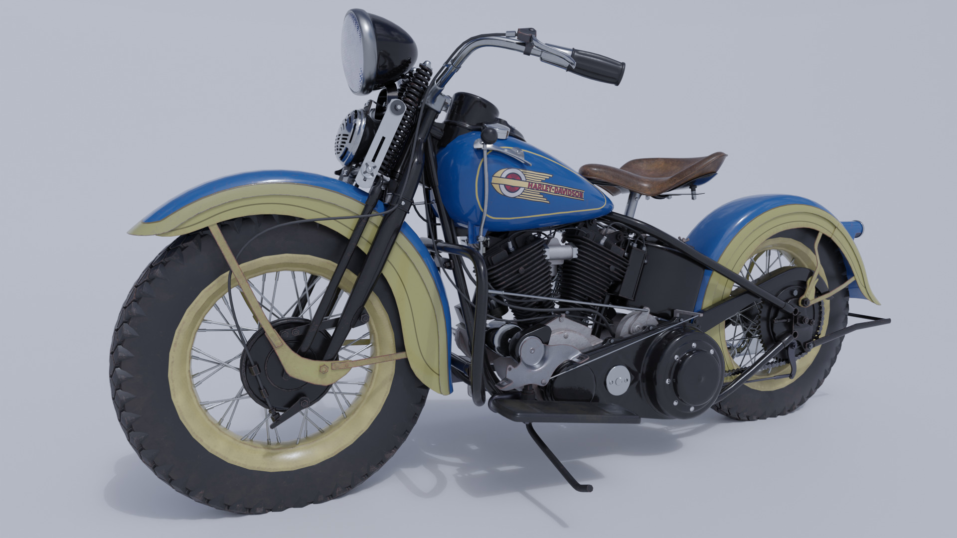 Harley Davidson Motorcycle Low-poly 3D model Low-poly 3D model_9