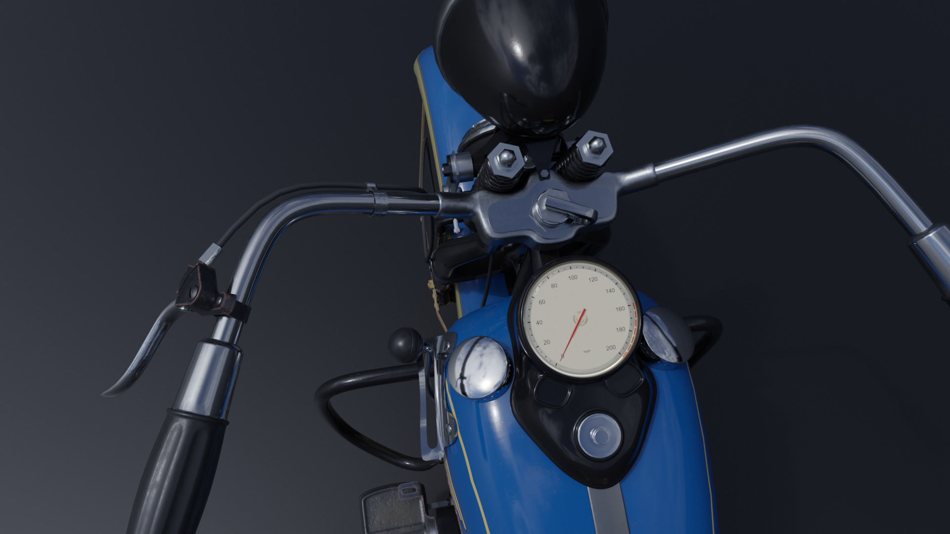 Harley Davidson Motorcycle Low-poly 3D model Low-poly 3D model_2