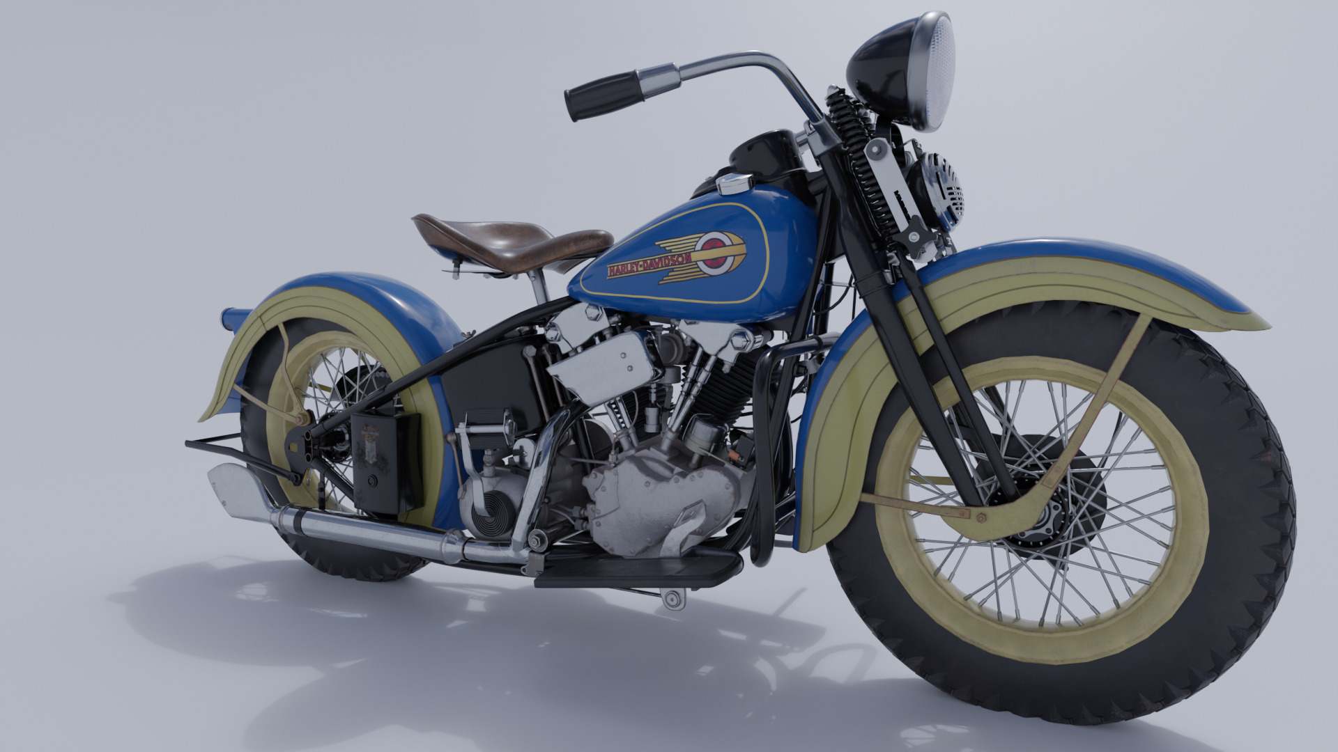 Harley Davidson Motorcycle Low-poly 3D model Low-poly 3D model_8