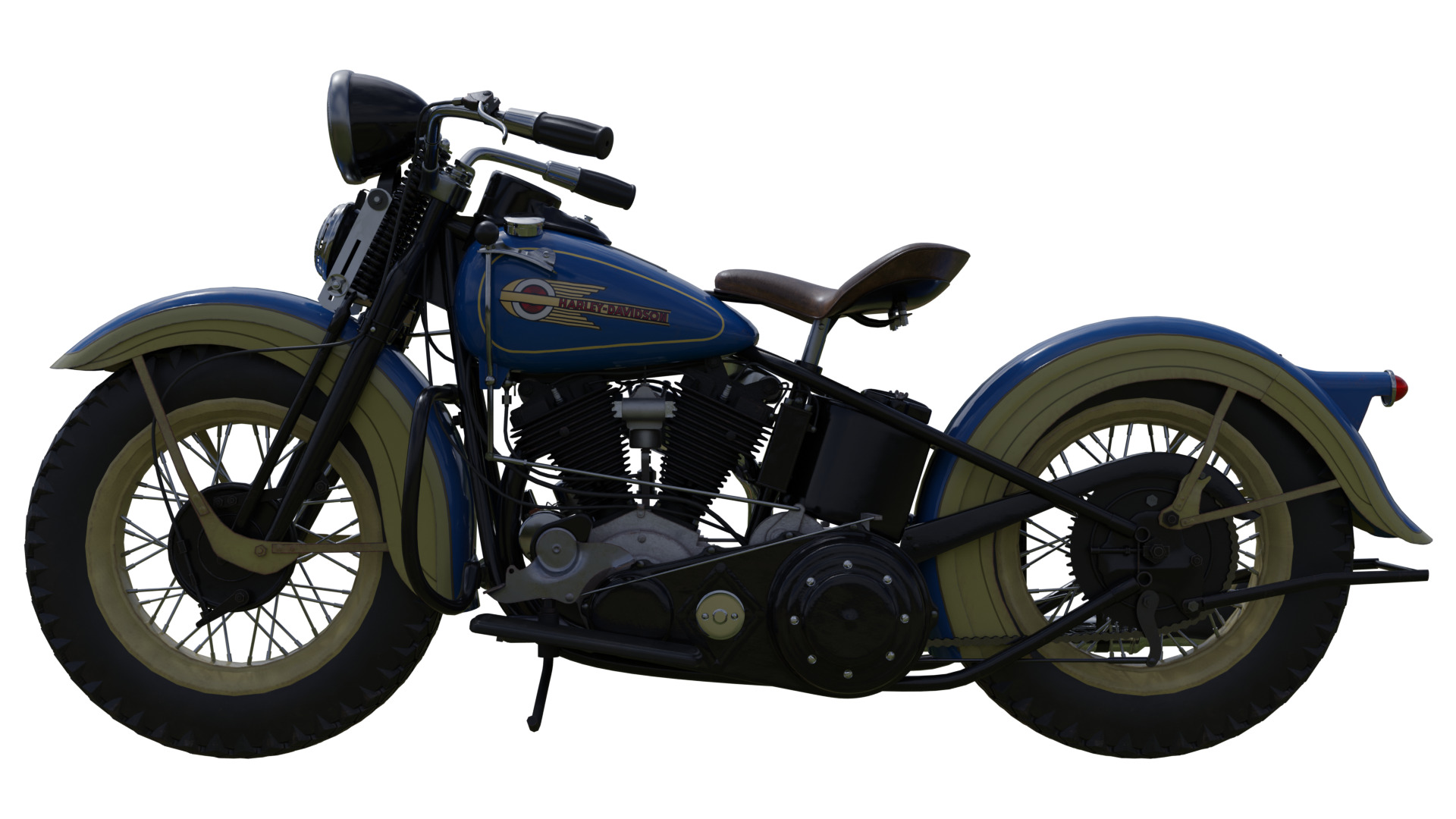 Harley Davidson Motorcycle Low-poly 3D model Low-poly 3D model_1