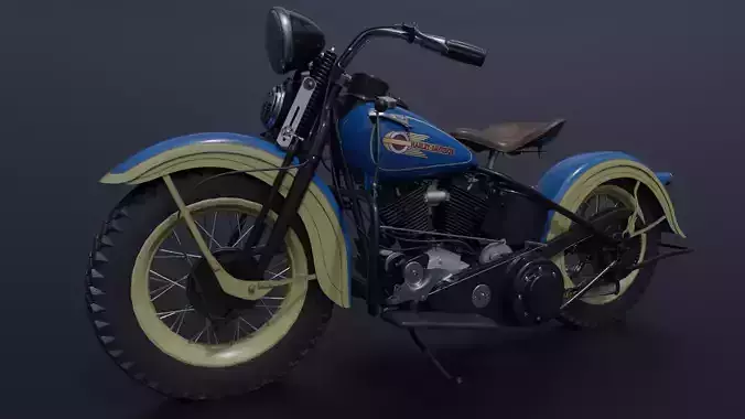 Harley Davidson Motorcycle Low-poly 3D model