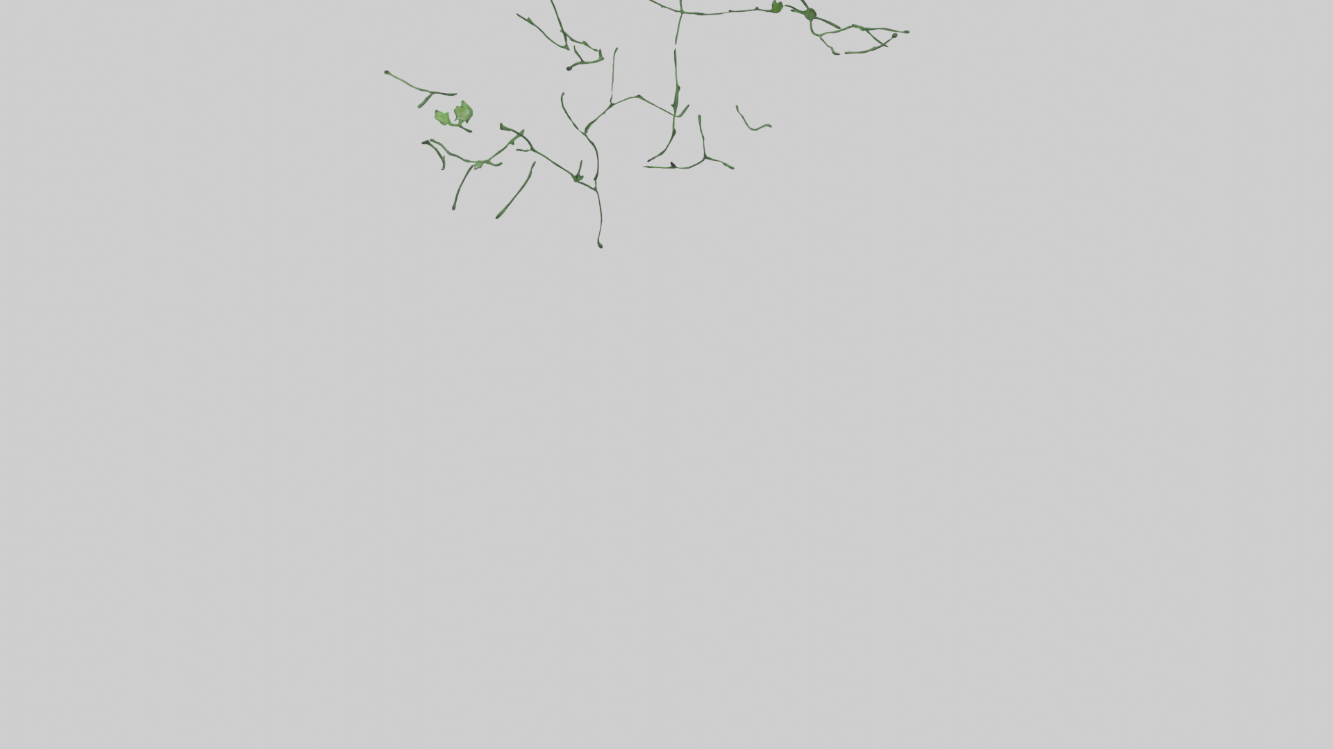 Floating Greenery statue model Low-poly 3D model_4