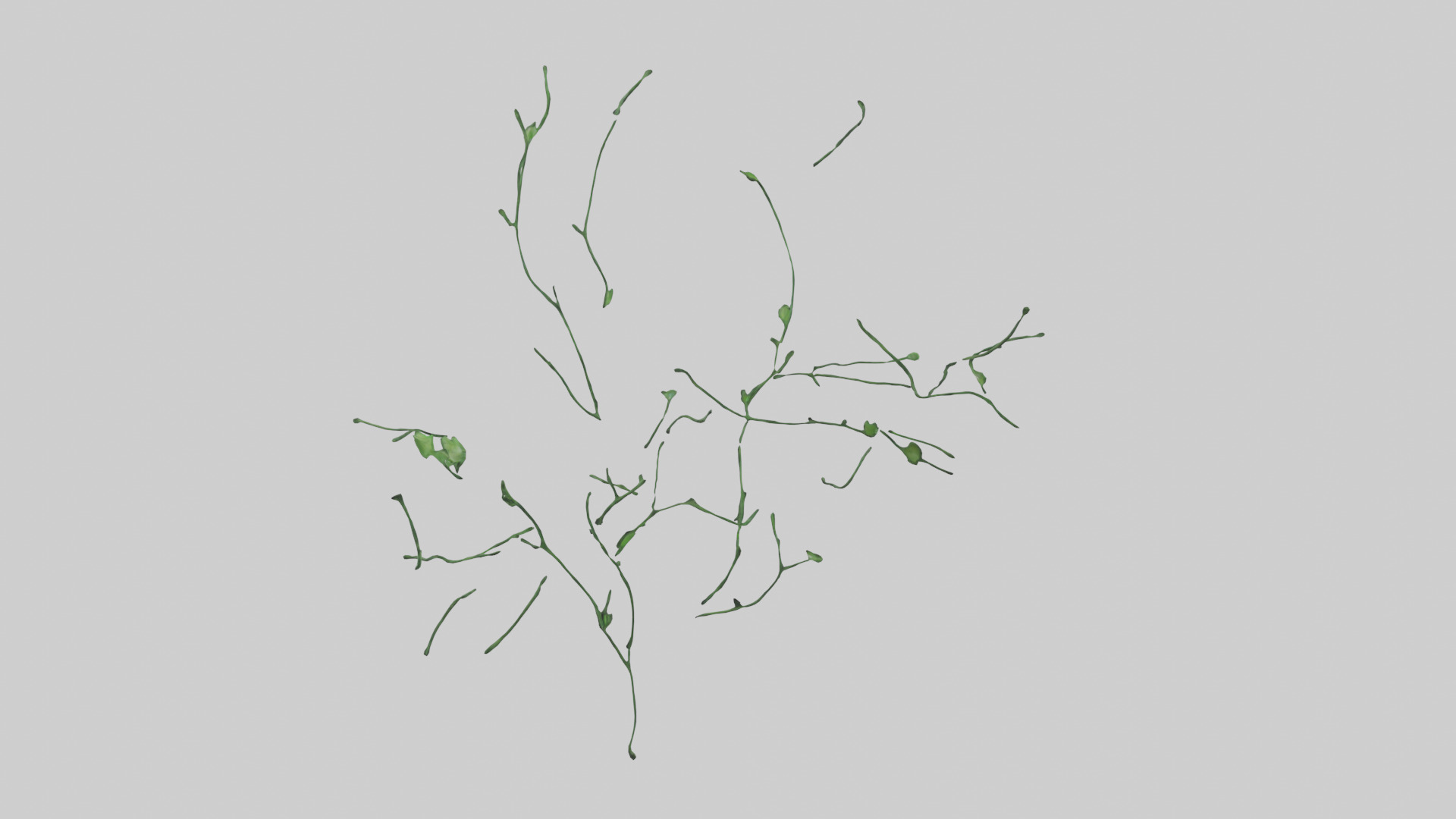 Floating Greenery statue model Low-poly 3D model_2