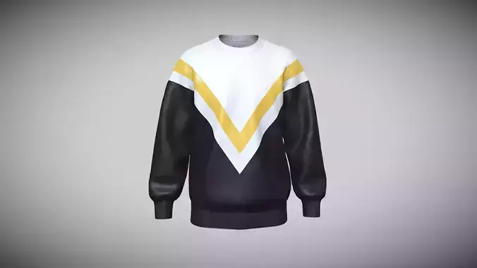 Mens Black And White Sweatshirt In Low Poly