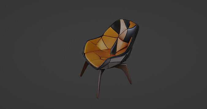 Geometric Designer Chair Modern Luxury Seating   3D model 2