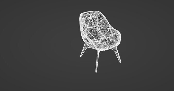 Geometric Designer Chair Modern Luxury Seating   3D model 4
