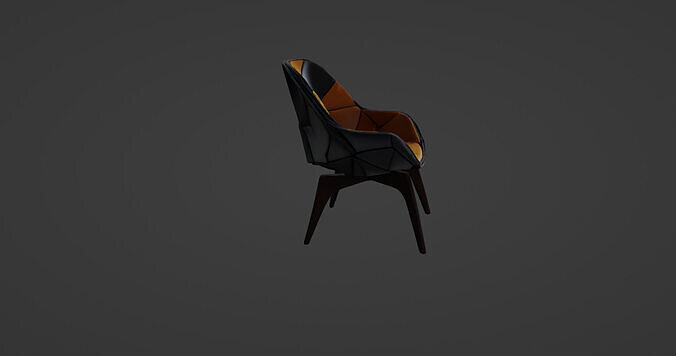 Geometric Designer Chair Modern Luxury Seating   3D model 7