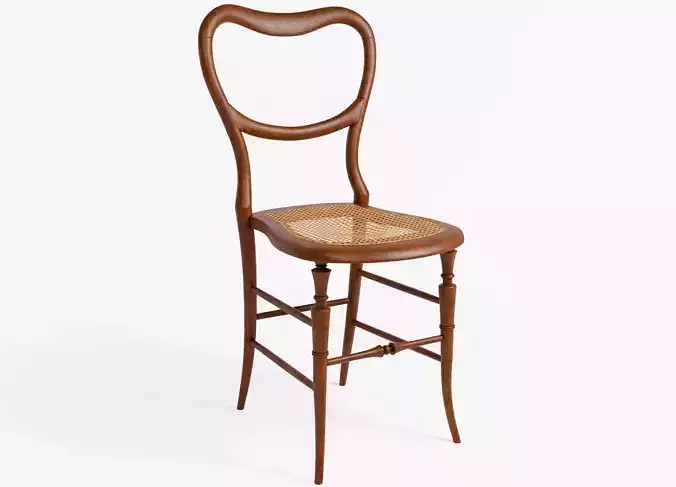 Victorian chair with rattan seat - subdivision ready 3D model