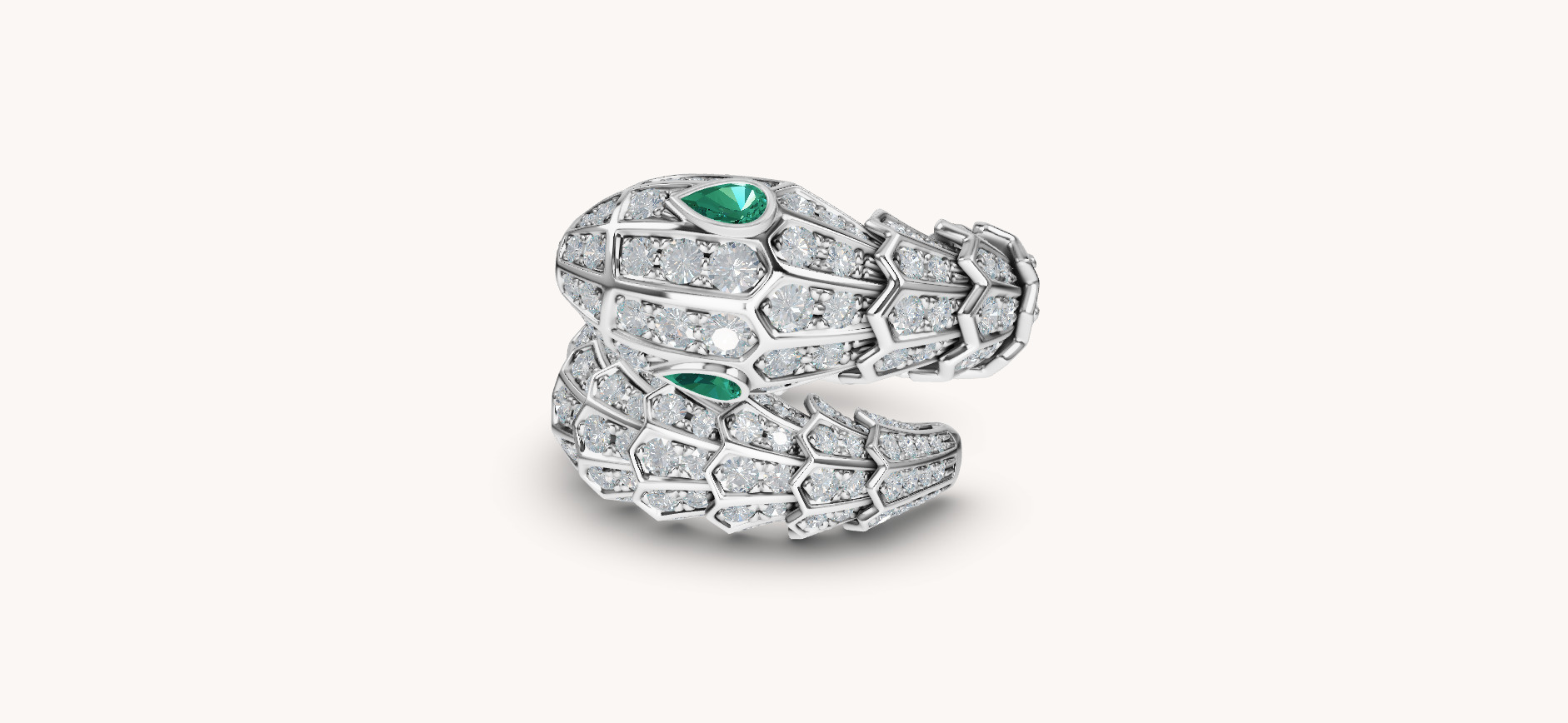 SNAKE RING WITH DIAMOND AND EMERALD 3D print model_8