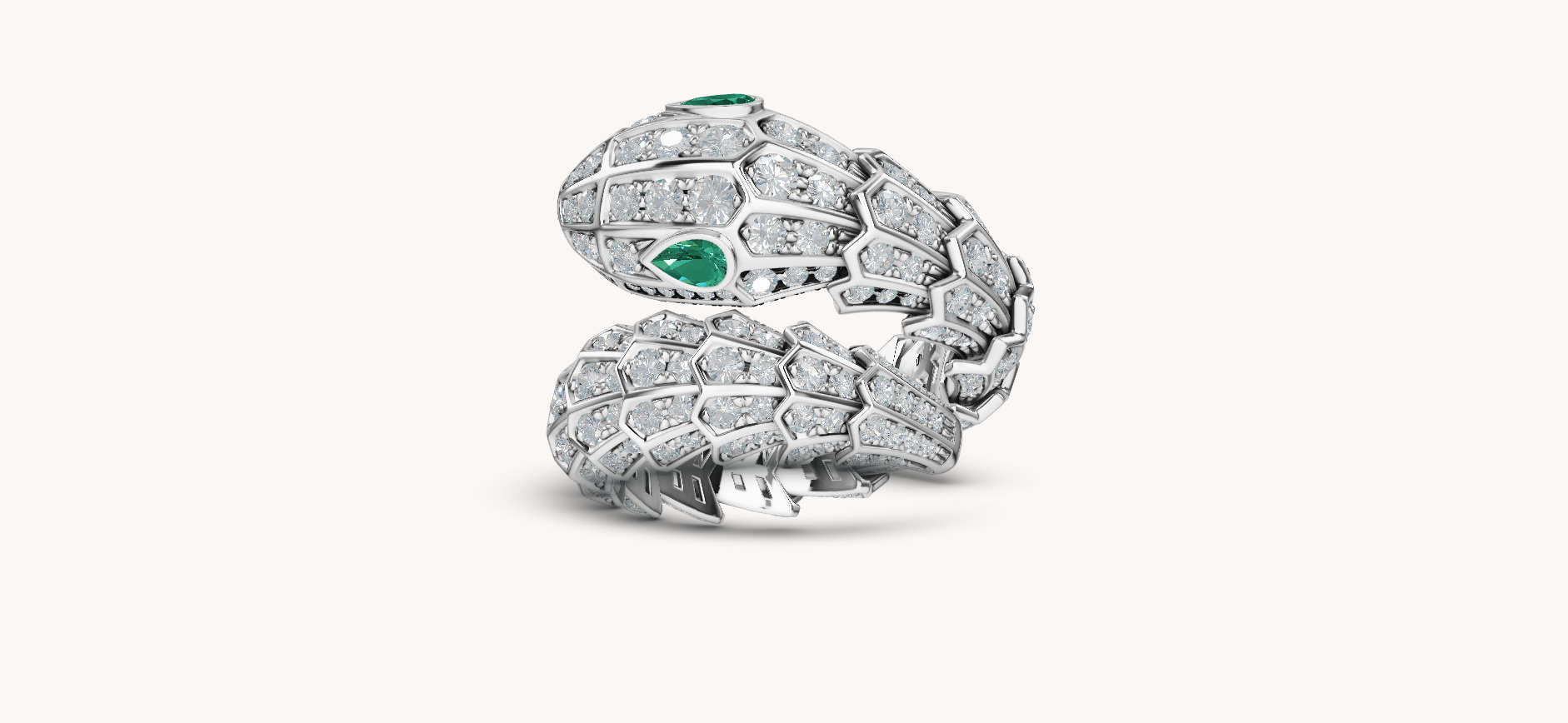 SNAKE RING WITH DIAMOND AND EMERALD 3D print model_12