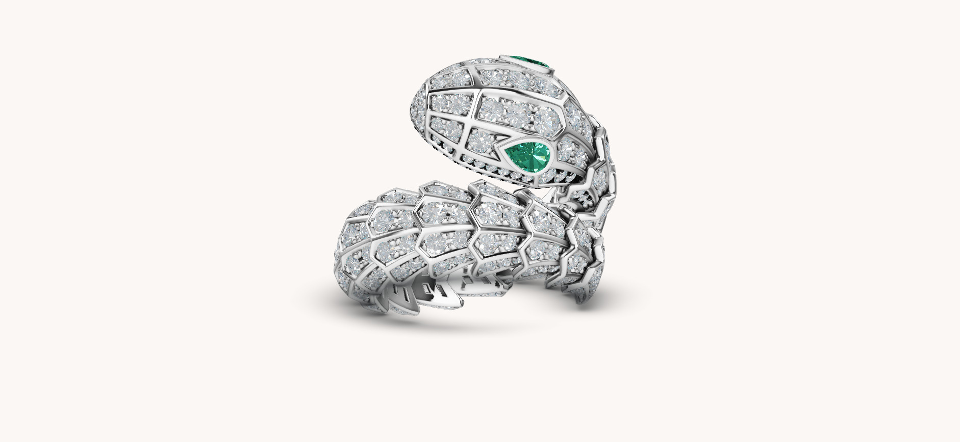 SNAKE RING WITH DIAMOND AND EMERALD 3D print model_7