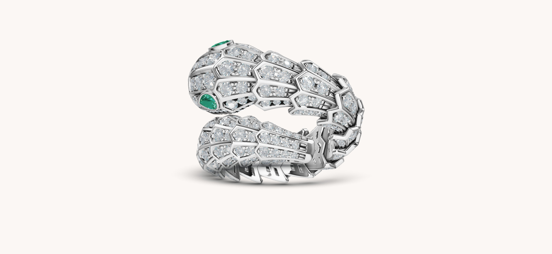 SNAKE RING WITH DIAMOND AND EMERALD 3D print model_6