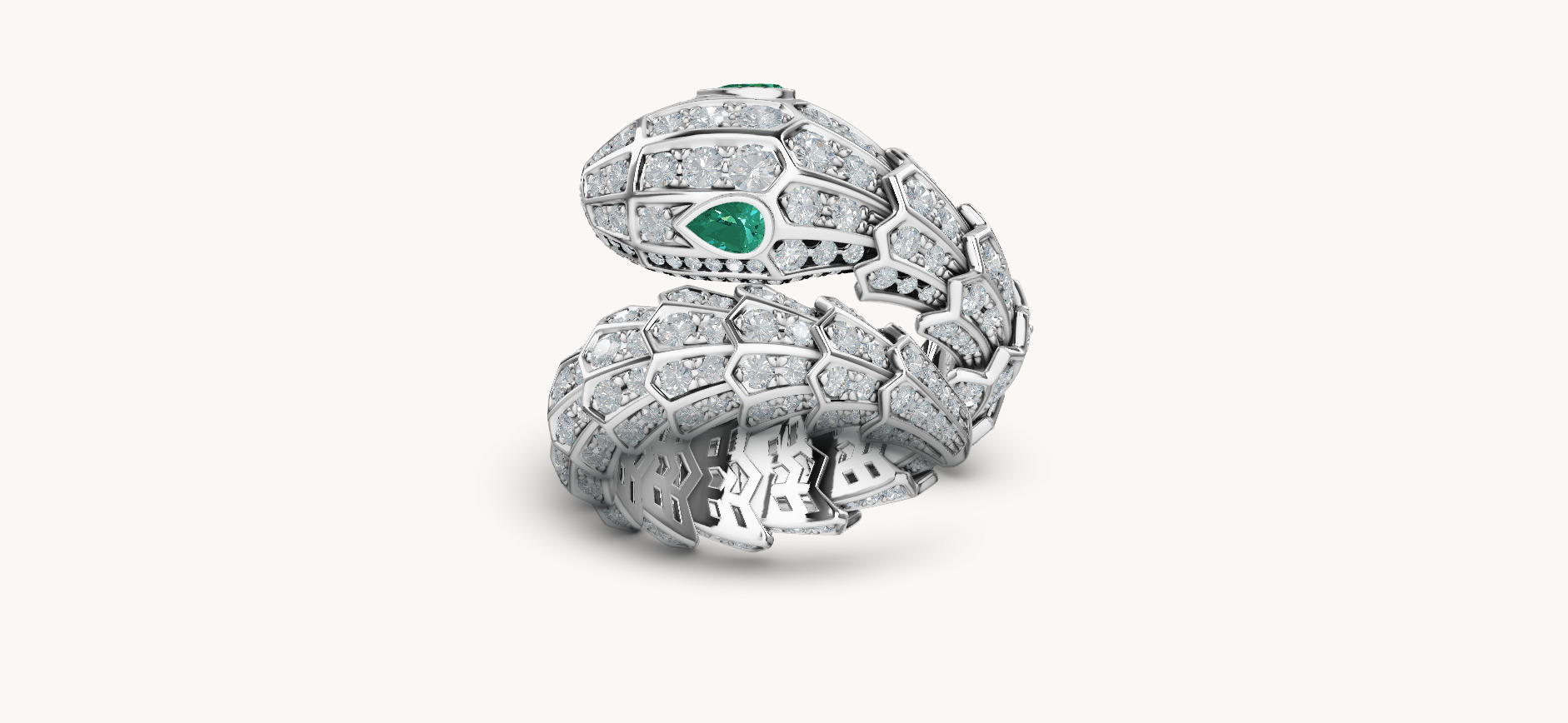 SNAKE RING WITH DIAMOND AND EMERALD 3D print model_5