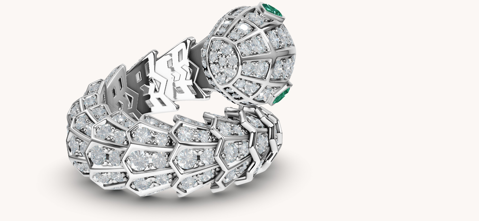 SNAKE RING WITH DIAMOND AND EMERALD 3D print model_11