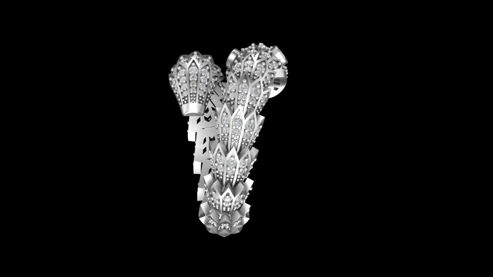 SNAKE RING WITH DIAMOND AND EMERALD 3D print model_16