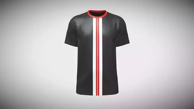 Mens Black T-Shirt In Low Poly