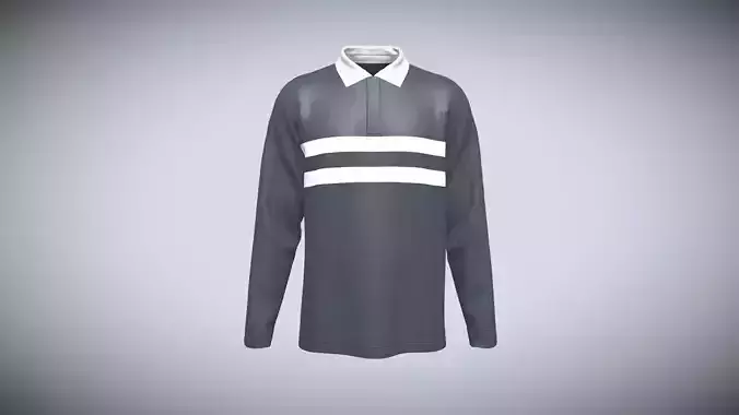 Mens Blue And White Polo In Low Poly