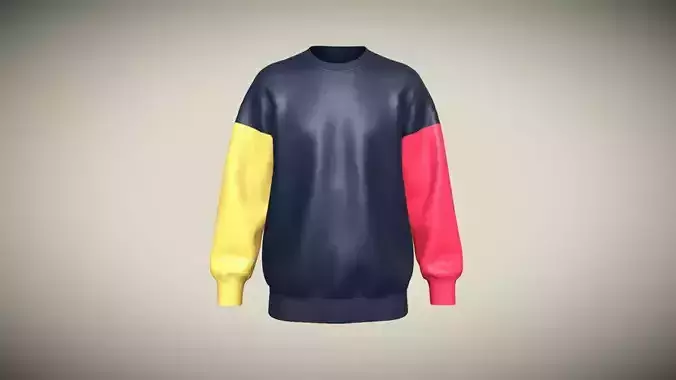 Mens Blue Sweatshirt In Low Poly
