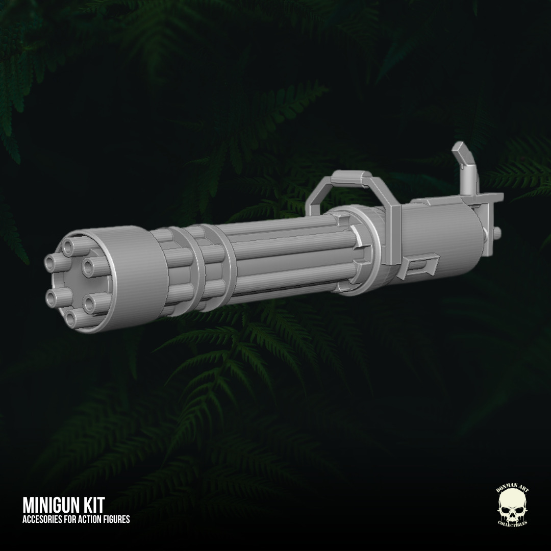 Minigun Kit 3D printable files for action figures 3D print model_8