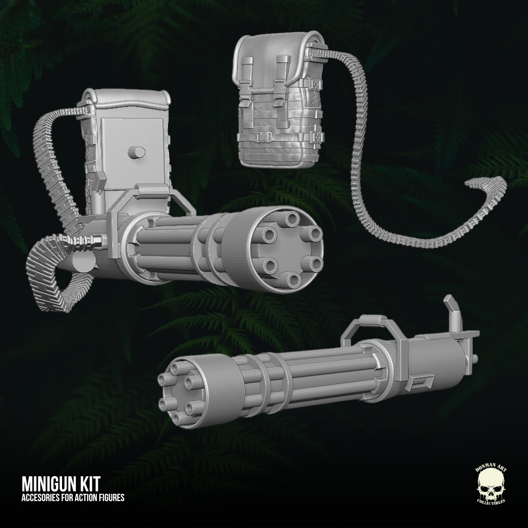 Minigun Kit 3D printable files for action figures 3D print model_17