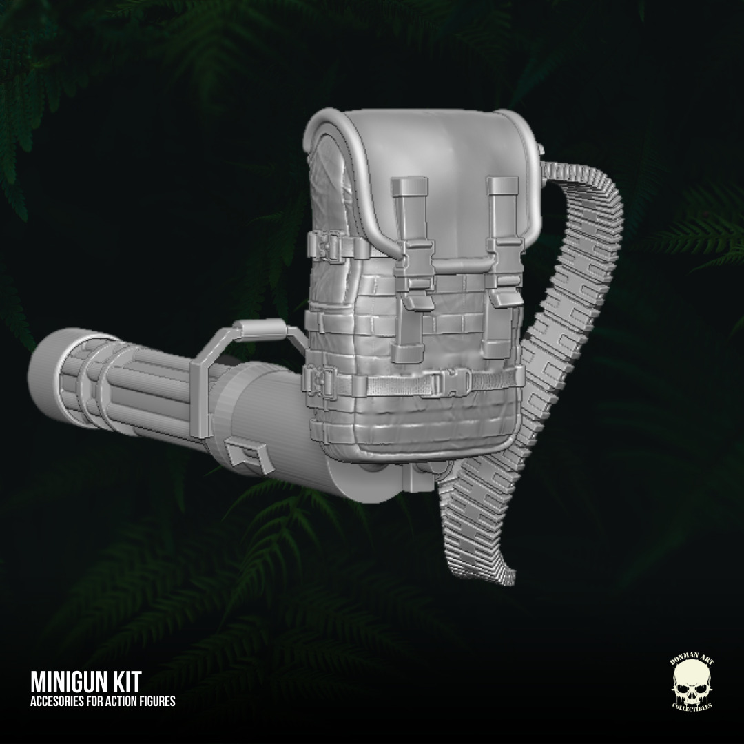 Minigun Kit 3D printable files for action figures 3D print model_26