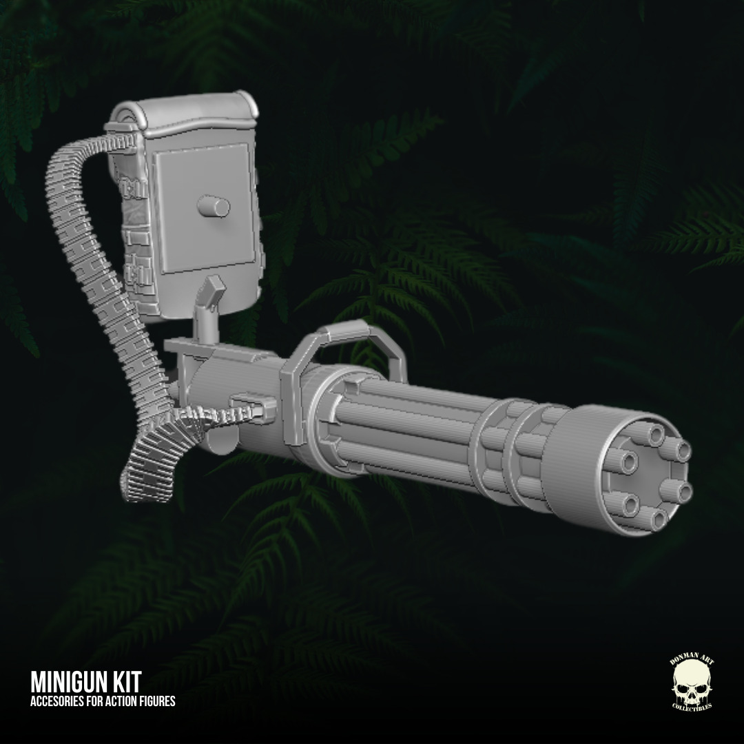 Minigun Kit 3D printable files for action figures 3D print model_21