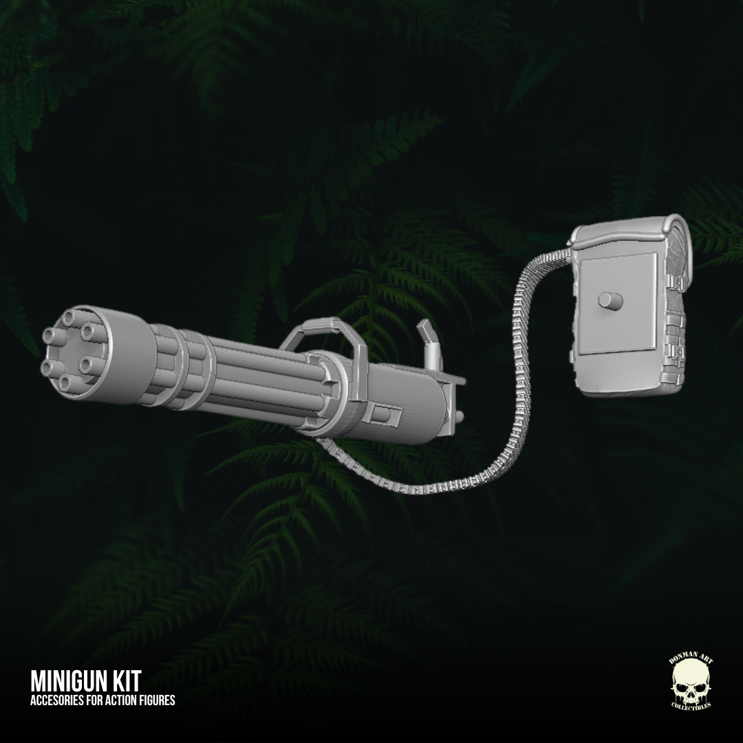 Minigun Kit 3D printable files for action figures 3D print model_3
