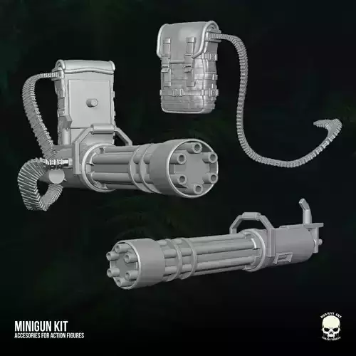 Minigun Kit 3D printable files for action figures