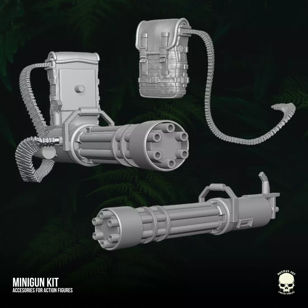 Minigun Kit 3D printable files for action figures 3D print model_0