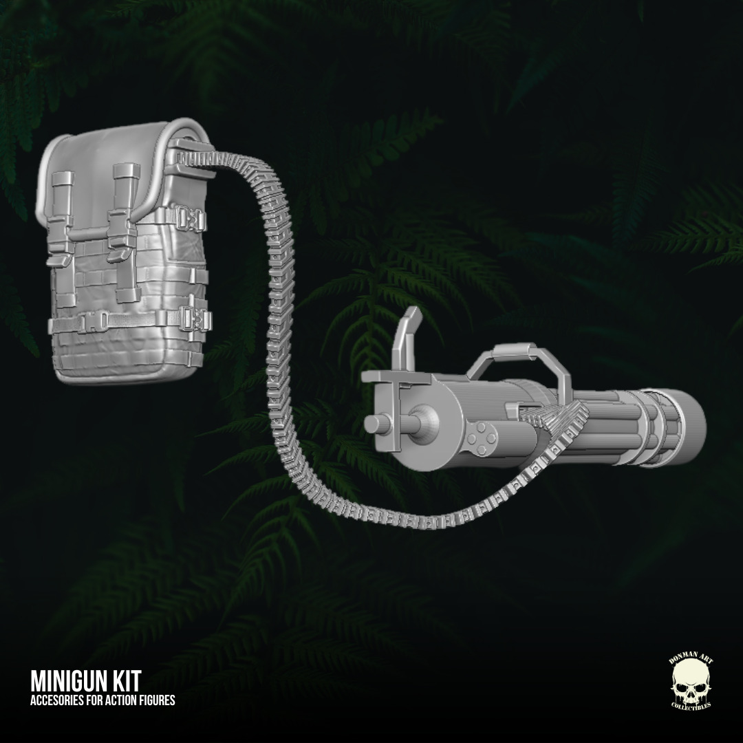 Minigun Kit 3D printable files for action figures 3D print model_14