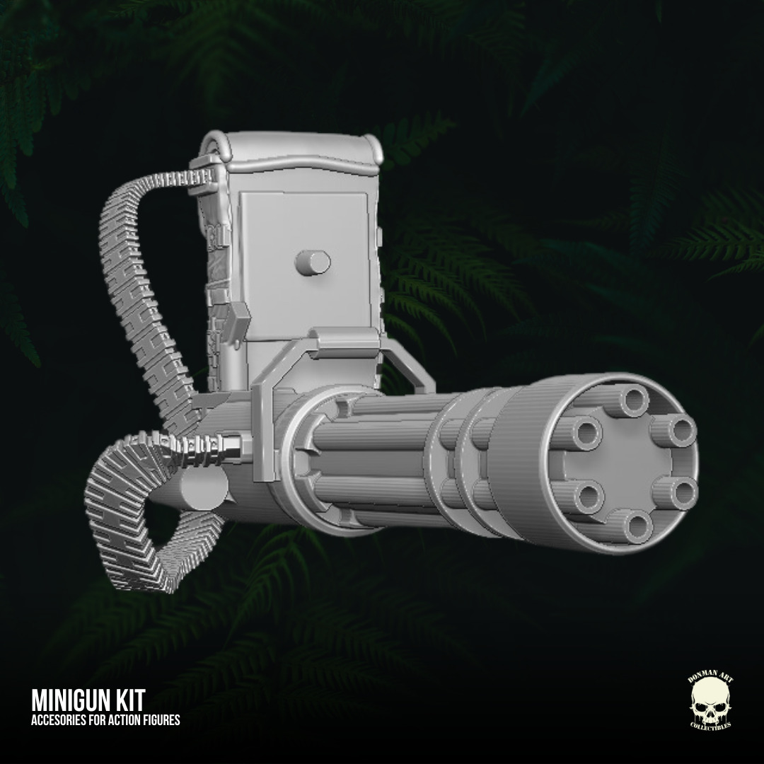Minigun Kit 3D printable files for action figures 3D print model_23
