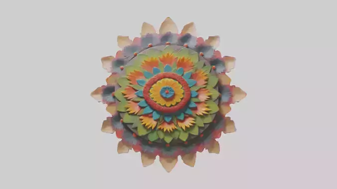 Floral Mandala Sculpture model
