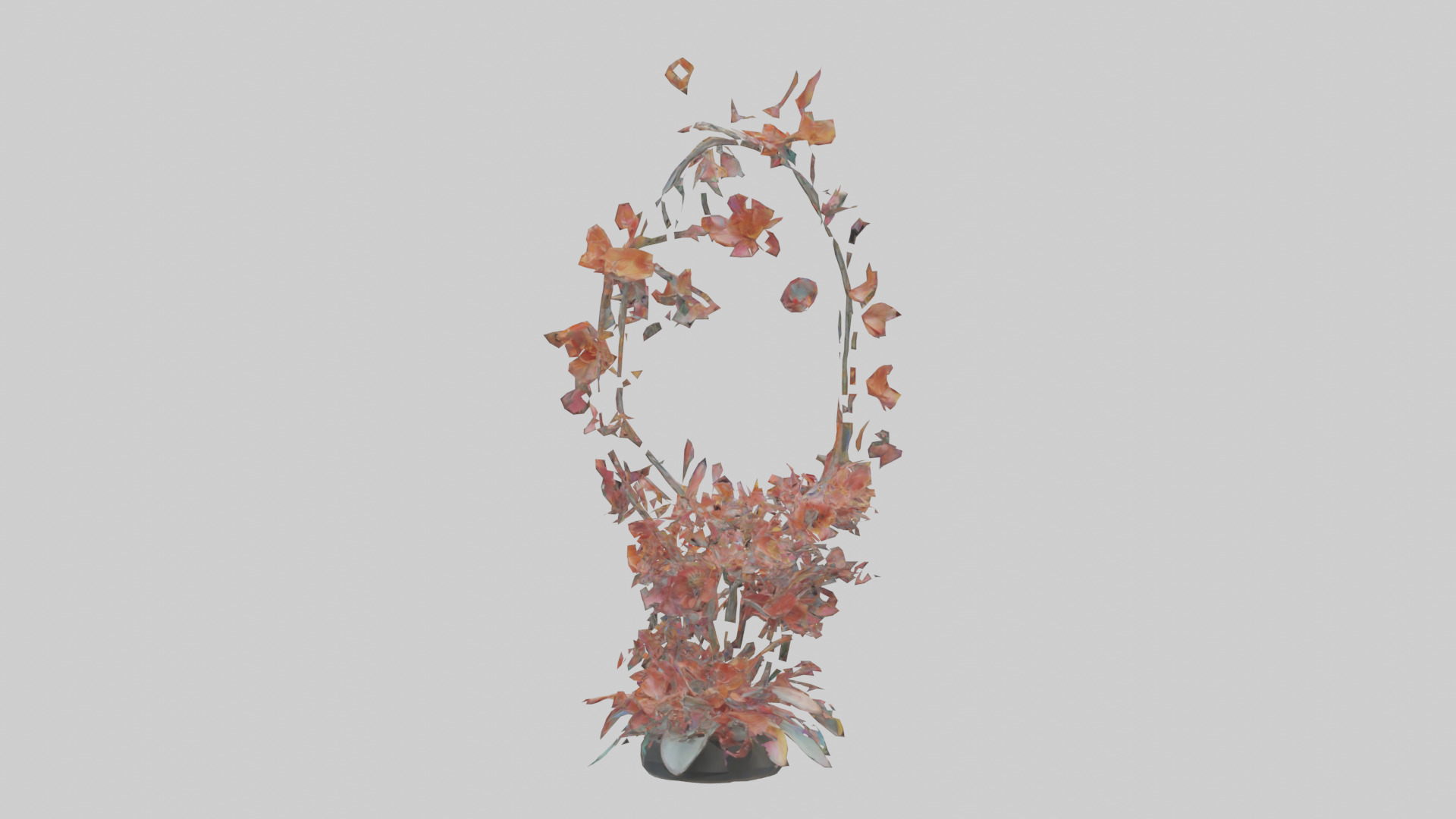 Floral Spiral Structure Sculpture model Low-poly 3D model_1
