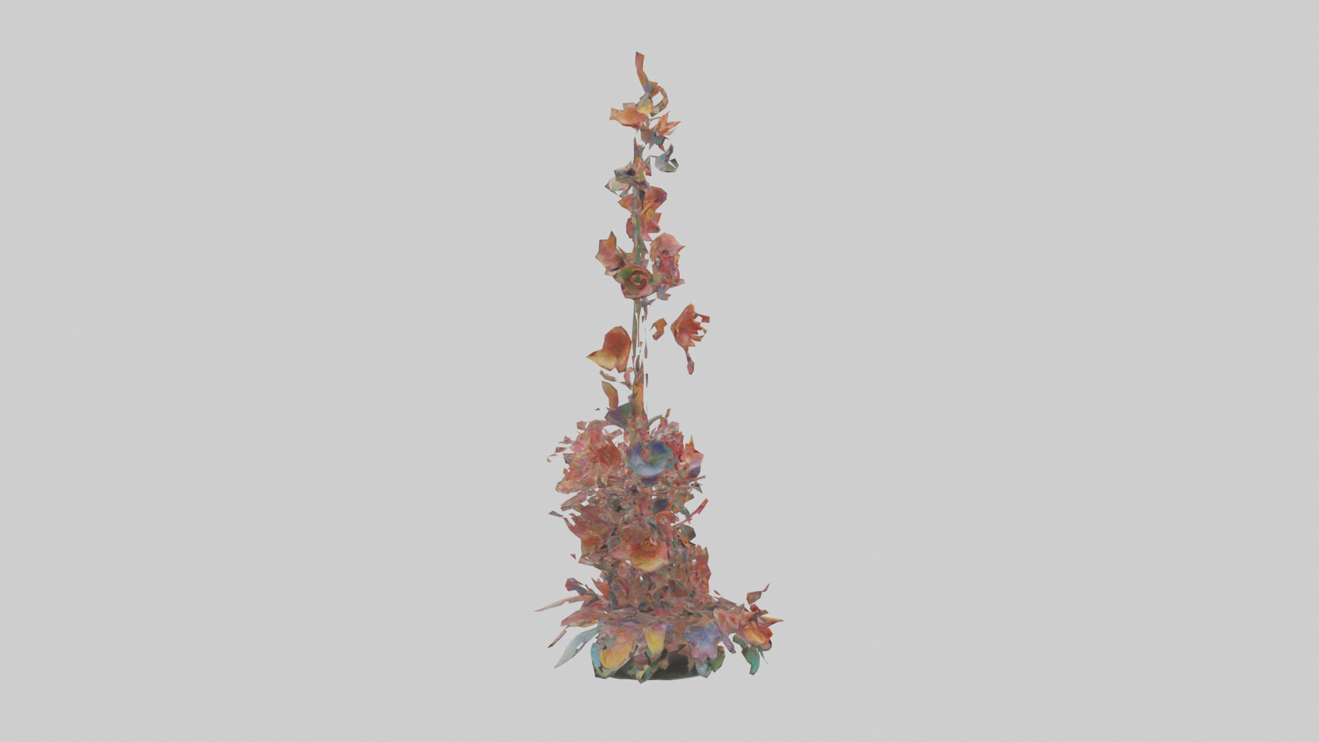 Floral Spiral Structure Sculpture model Low-poly 3D model_23
