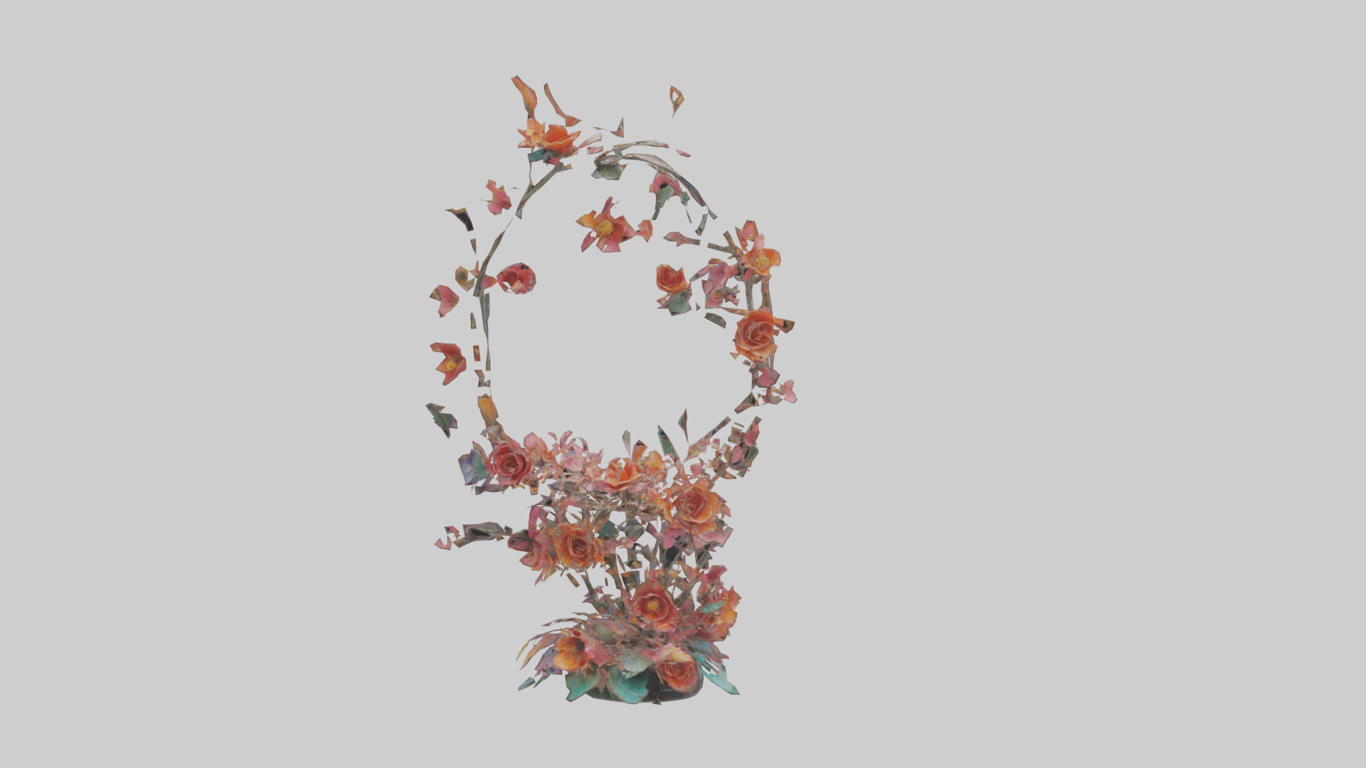 Floral Spiral Structure Sculpture model Low-poly 3D model_18