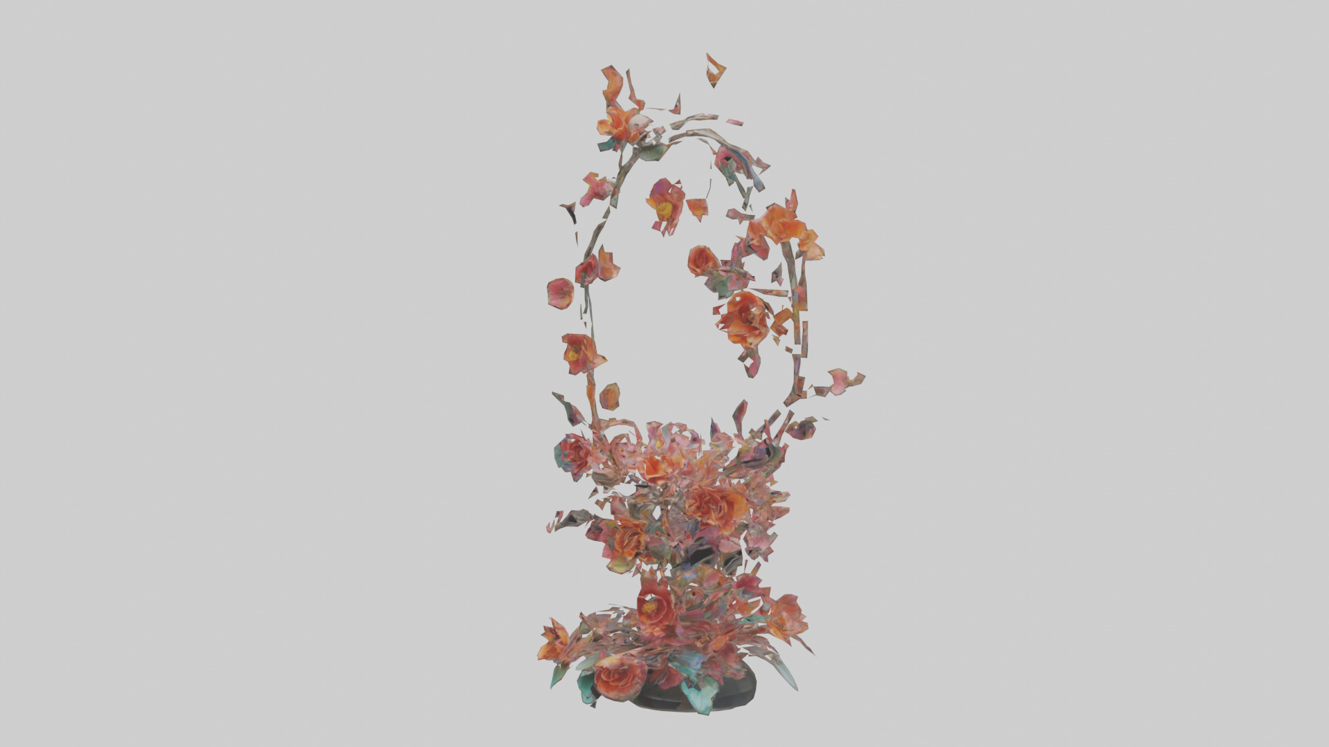 Floral Spiral Structure Sculpture model Low-poly 3D model_11