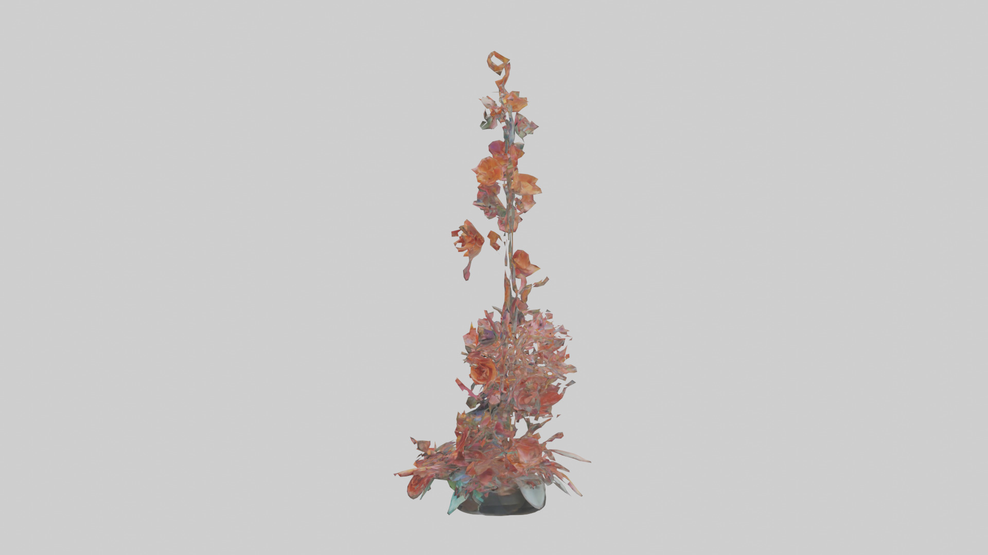 Floral Spiral Structure Sculpture model Low-poly 3D model_22