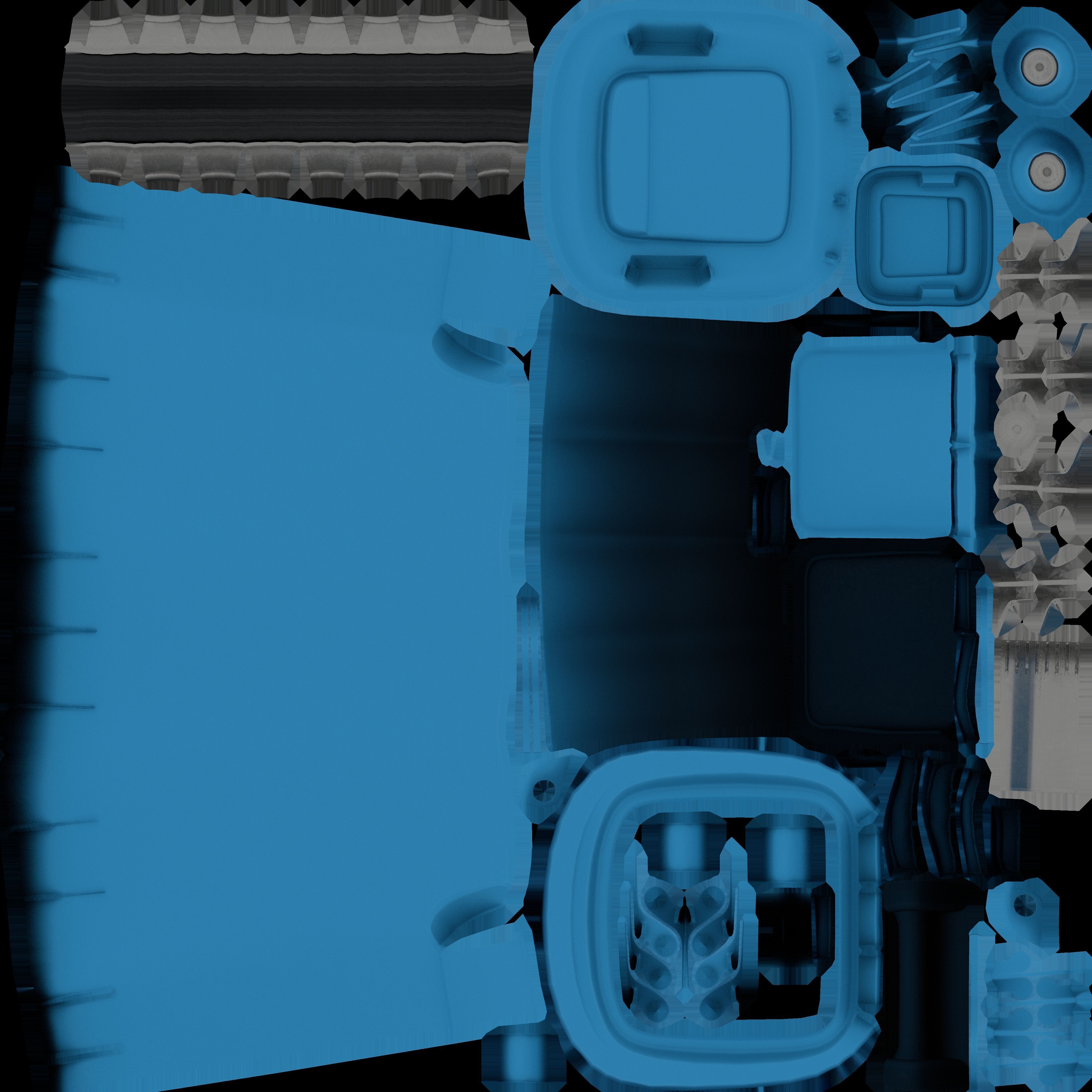 Plastic garbage can blue with wheels 60 L Low-poly 3D model_21