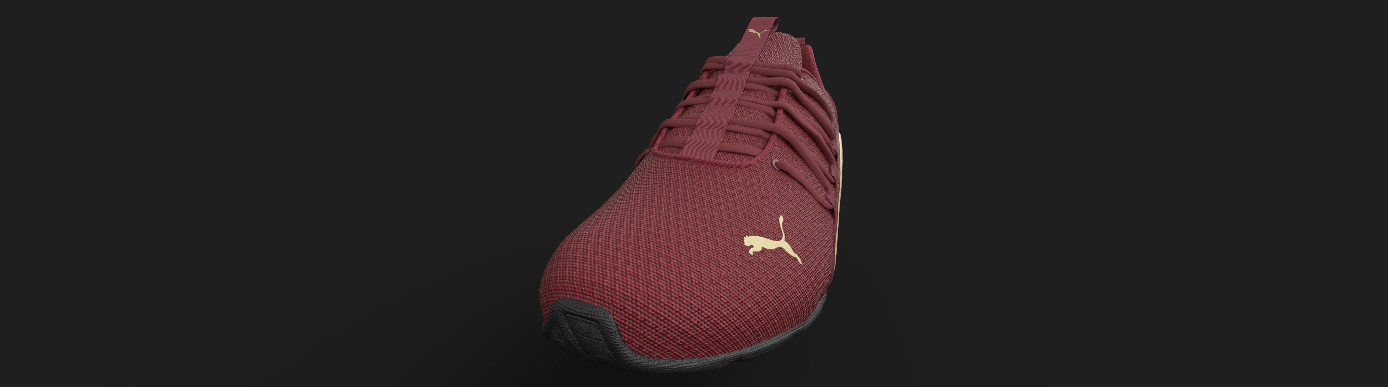 Red Puma sport  shoe 3D model_2