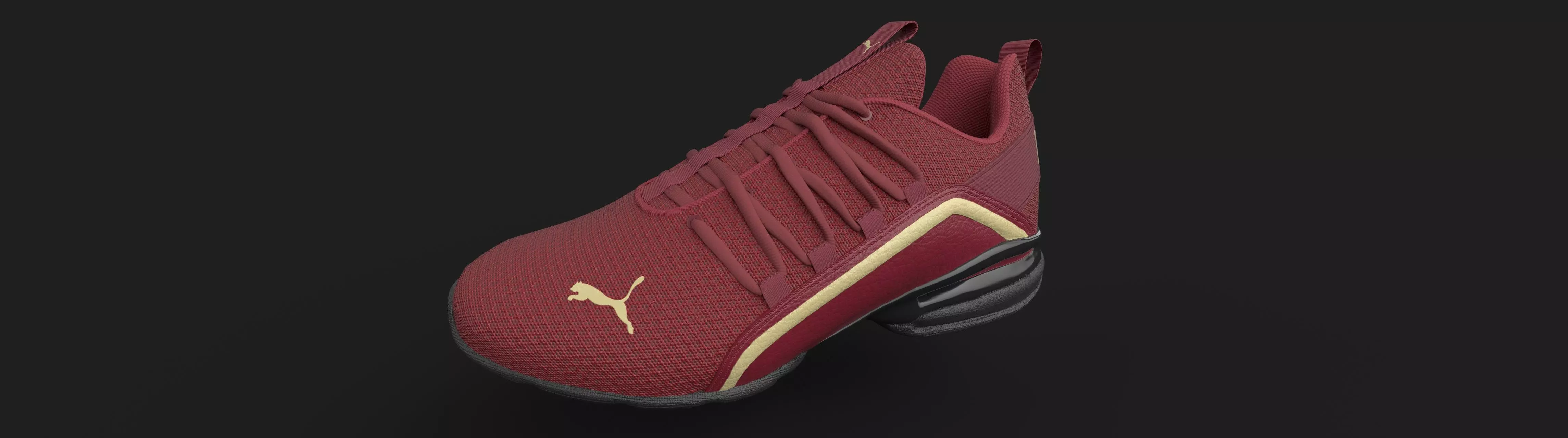 Red Puma sport  shoe 3D model_0