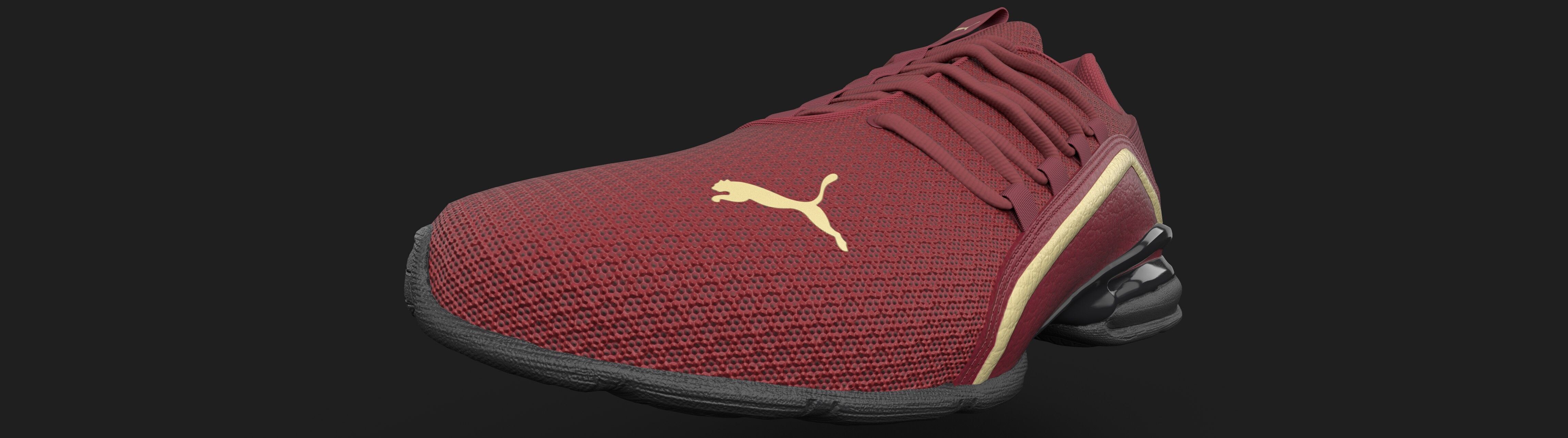 Red Puma sport  shoe 3D model_9