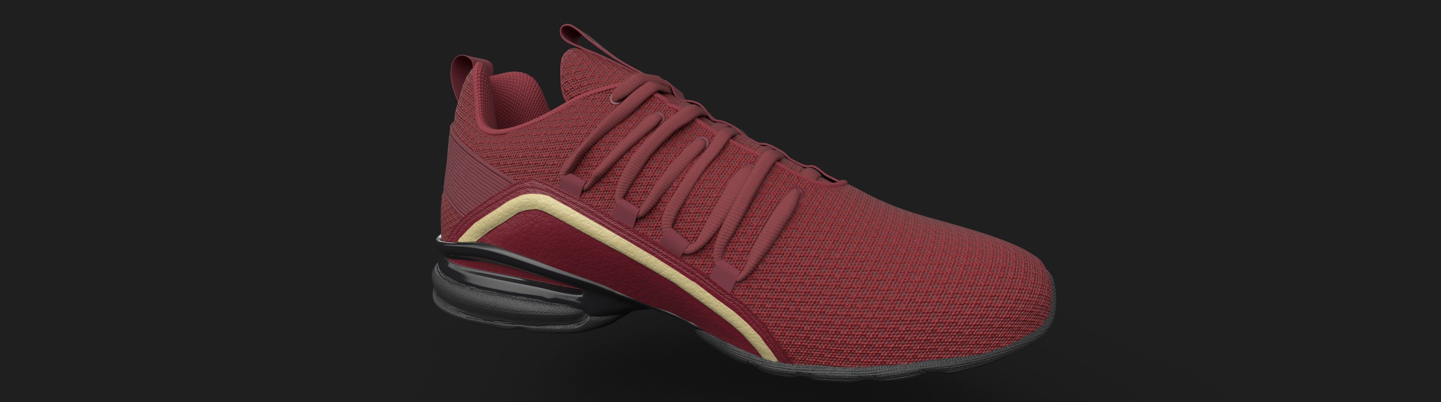 Red Puma sport  shoe 3D model_4