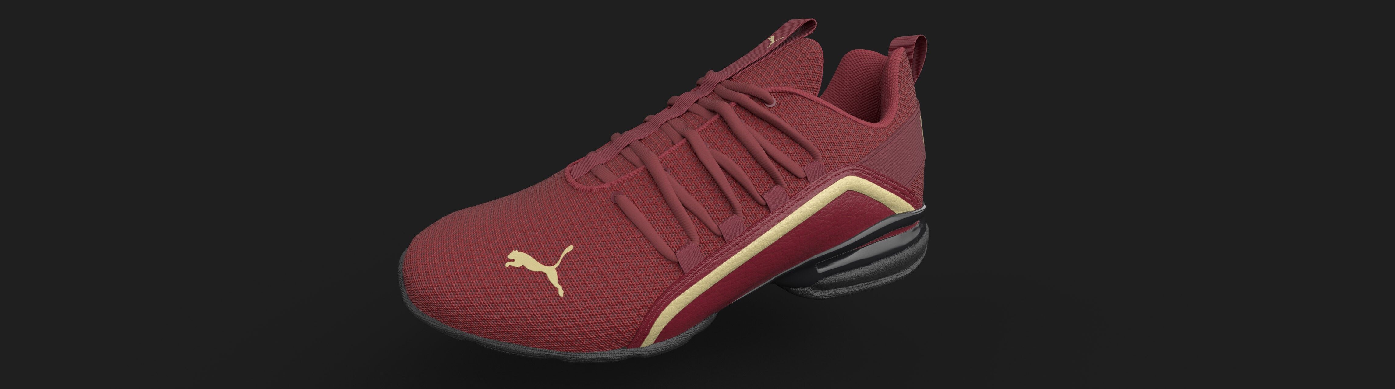 Red Puma sport  shoe 3D model_1