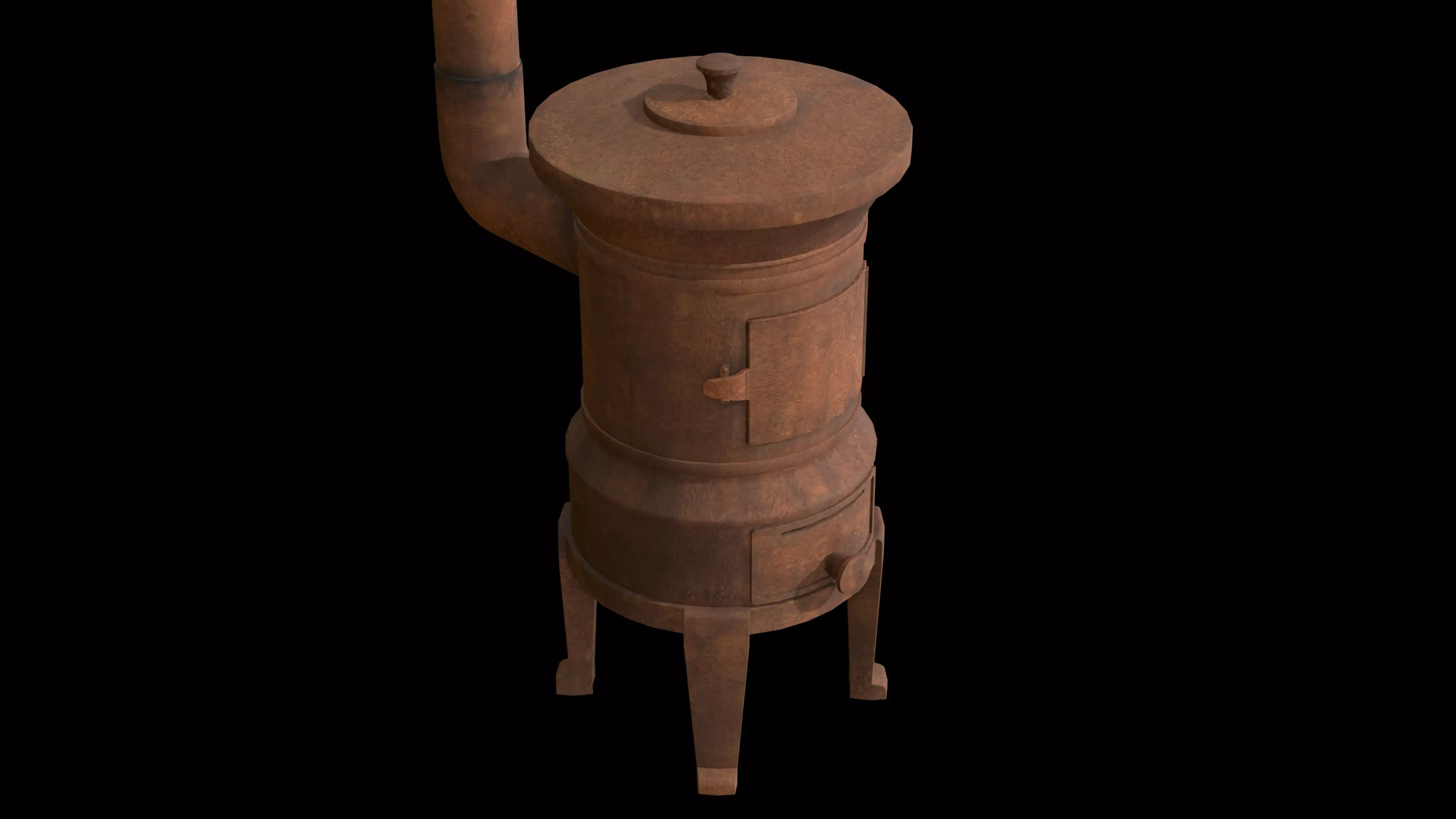 Rusty Cast Iron Stove 3D model