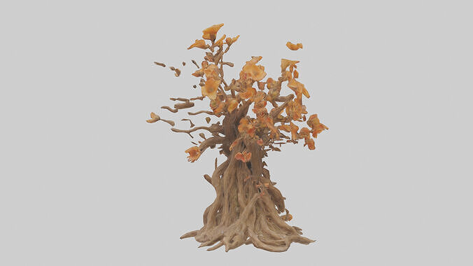Flowering Root Sculpture model Low-poly 3D model