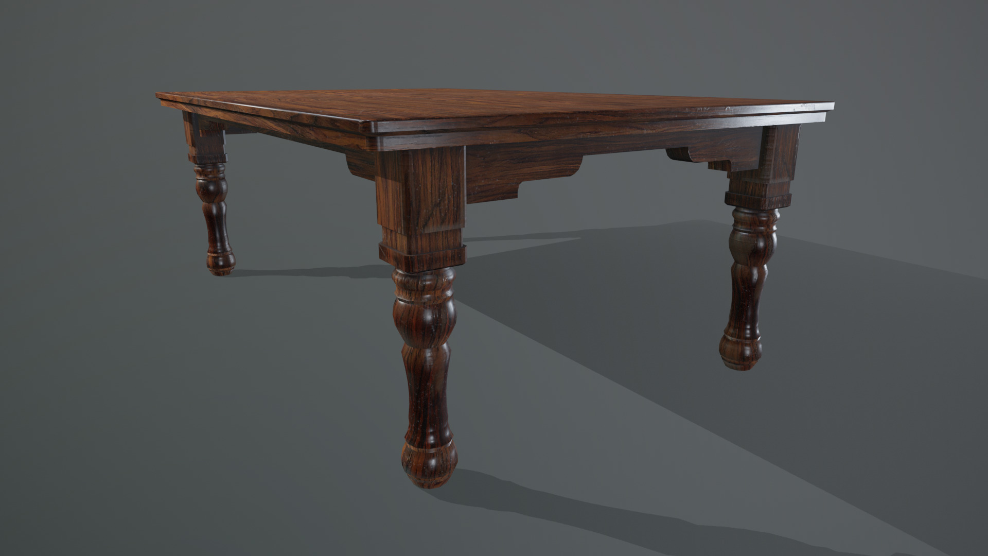 Wooden Table Low-poly 3D model_5