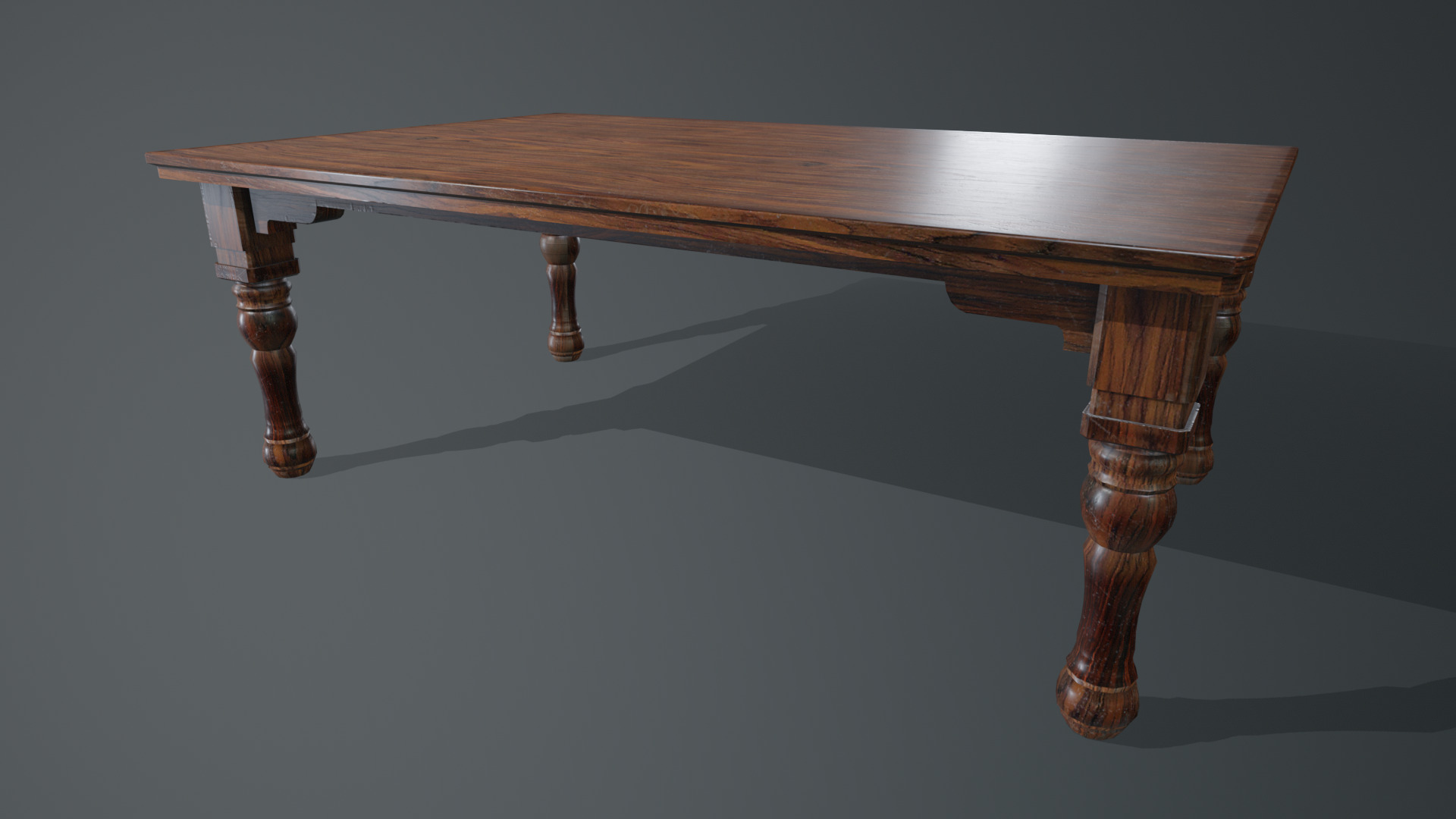Wooden Table Low-poly 3D model_2