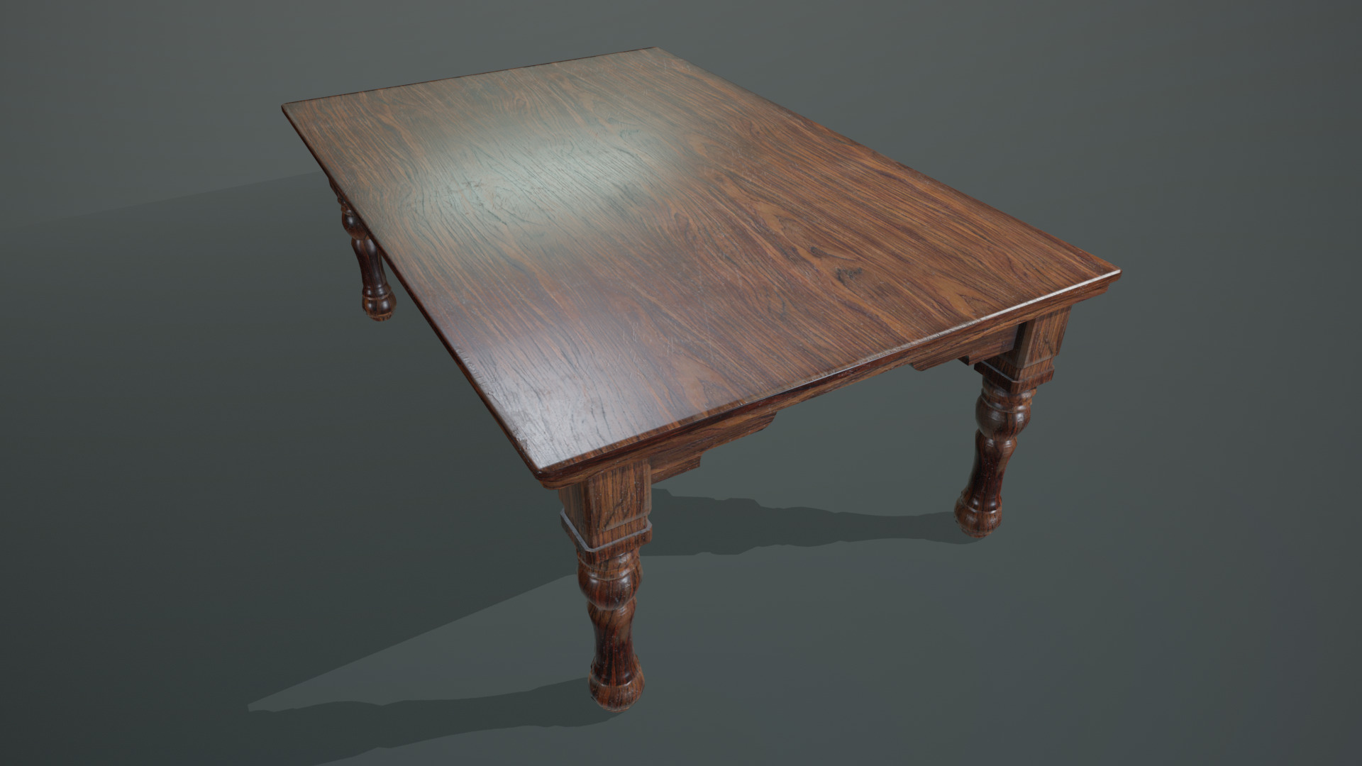 Wooden Table Low-poly 3D model_3