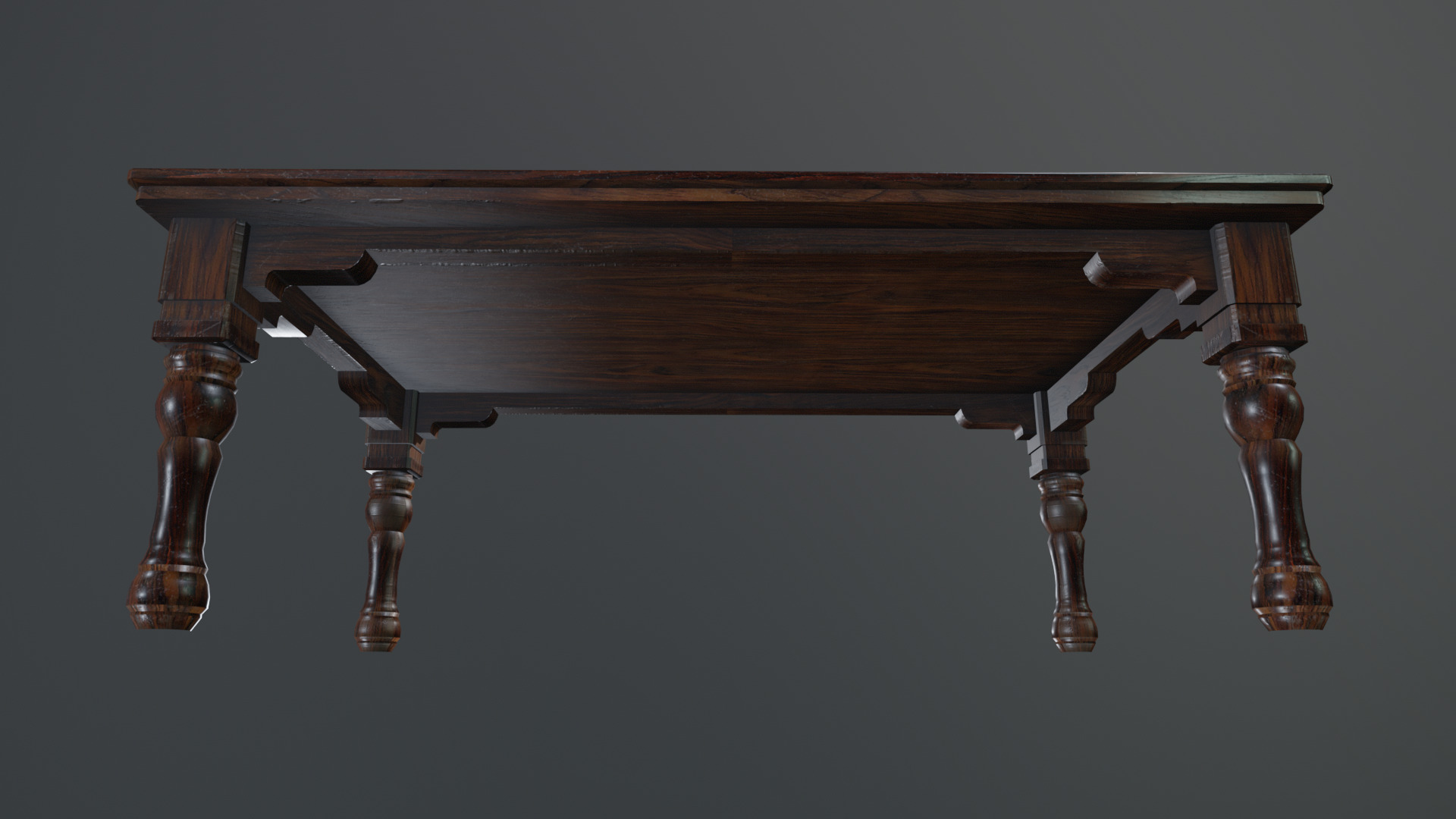 Wooden Table Low-poly 3D model_6