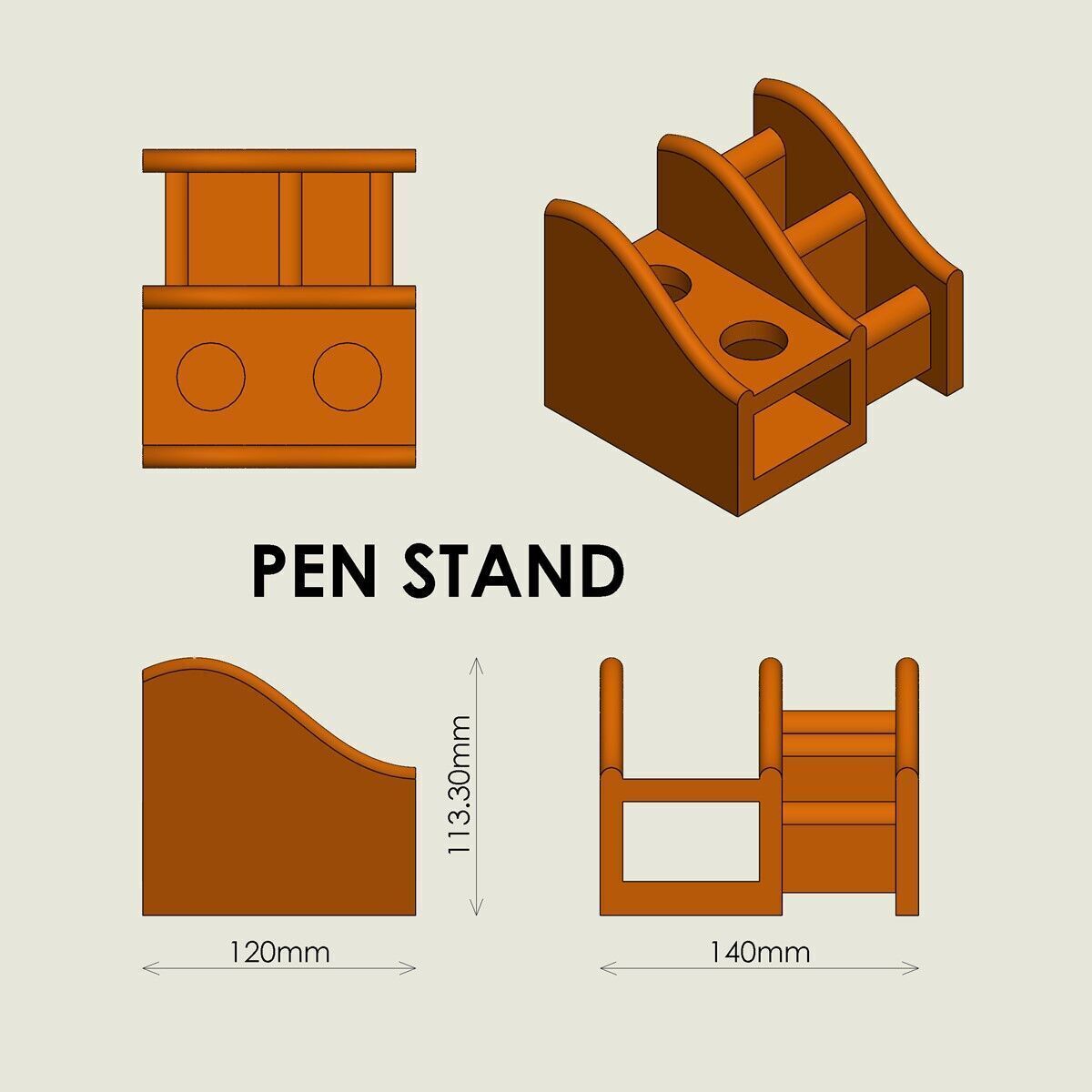  Pen Stand 3D print model_3